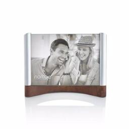 Nambe Sky View Metal and Acacia Wood Picture Frame, 5 x 7, Contemporary Tabletop Design thumbnail 1