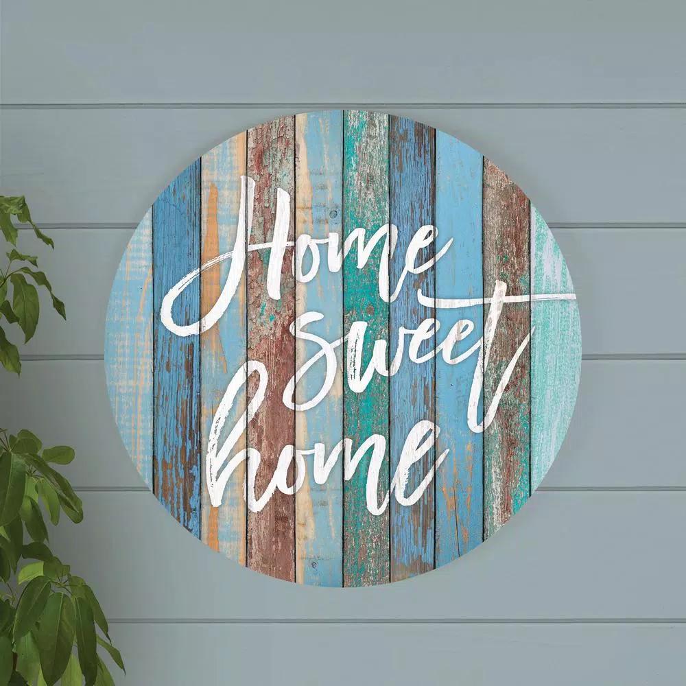 P Graham Dunn Home Sweet Home Blue Oversized Rustic Wood Wall Decor