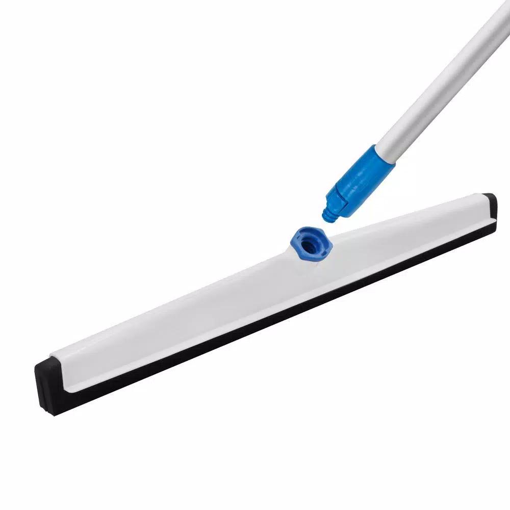 Unger 22 in. Foam Rubber Floor Squeegee with Lightweight Plastic Base, Threaded Connection