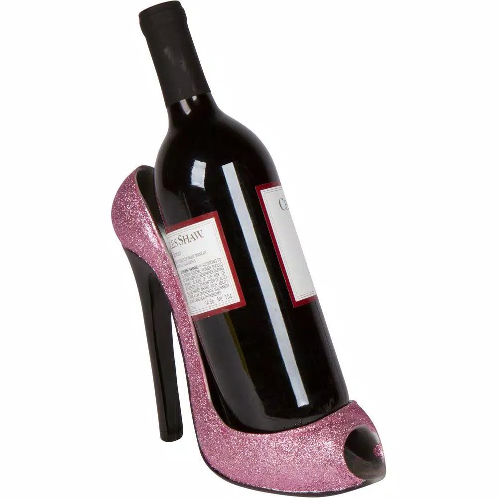 Trademark Innovations Pink High Heel Wine Bottle Holder - Glam Tabletop Decor
