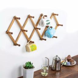 Ironwood Acacia Wood Expandable Accordion Peg Rack thumbnail 7