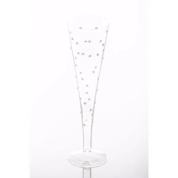 Abigails La Boheme Small Dot Pattern Champagne Flutes, Set of 4