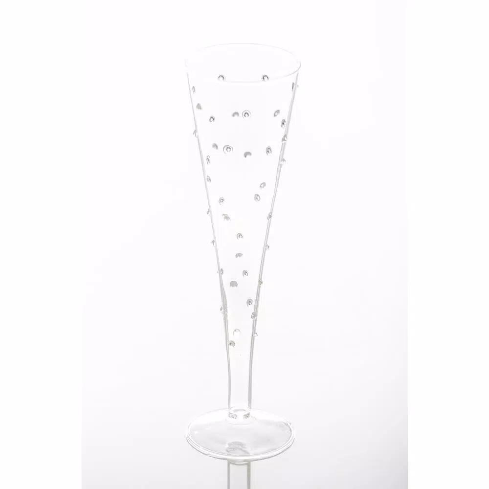 Abigails La Boheme Small Dot Pattern Champagne Flutes, Set of 4