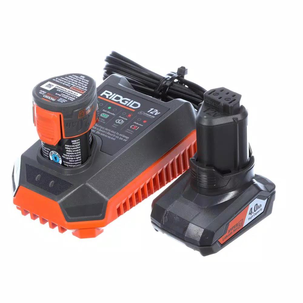 RIDGID 12V Lithium-Ion Battery Charger, Slim Profile Design