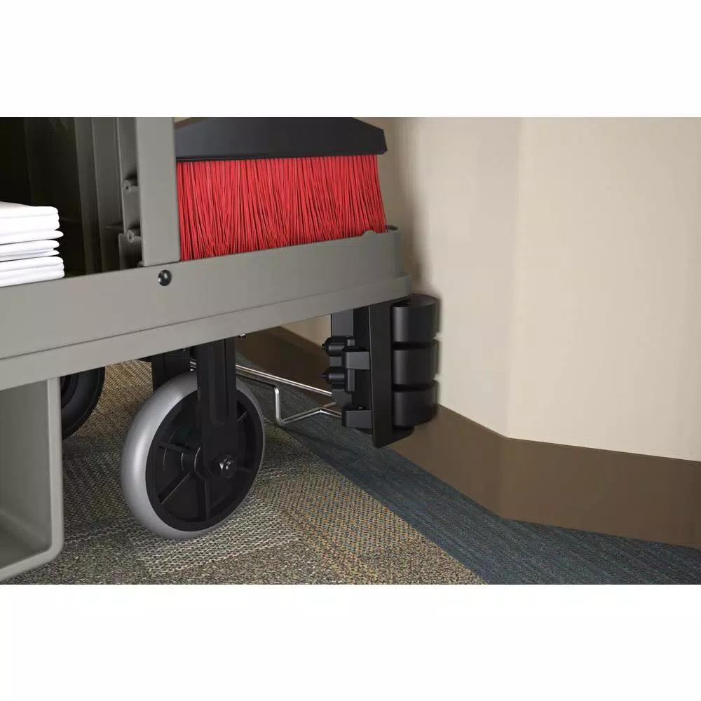 Suncast Commercial Housekeeping Plastic Cleaning Cart with Laundry Bag and Tool Storage