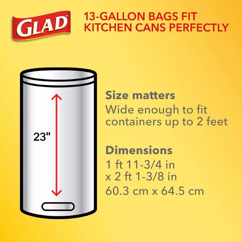 Glad 13 Gallon Tall Kitchen Clear Drawstring Recycling Bags, 45 Count