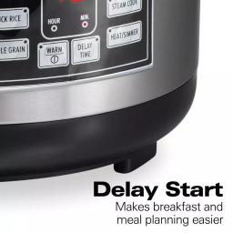 Hamilton Beach 20-Cup Stainless Steel Rice and Hot Cereal Cooker with Rice Rinser and Steam Basket thumbnail 4