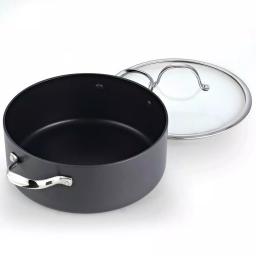 Cooks Standard 7 Qt. Hard-Anodized Aluminum Nonstick Casserole Dish with Glass Lid, Black thumbnail 3
