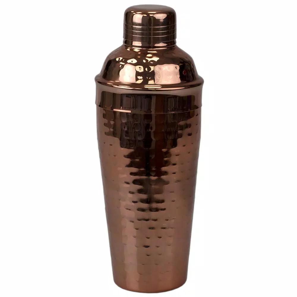 Unbranded Hammered Copper Stainless Steel Cocktail Shaker, 750 ml