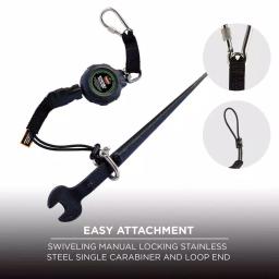 Ergodyne Squids 3001 Standard Black Retractable Tool Lanyard with Single Carabiner and Loop End (2 lb Capacity) thumbnail 6