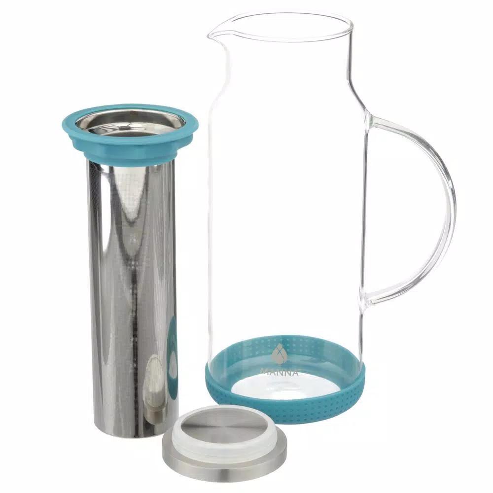 Manna 5-Cup Cold Brew Coffee Pitcher, 47 fl. oz. Onyx Black with Stainless Steel Mesh Filter
