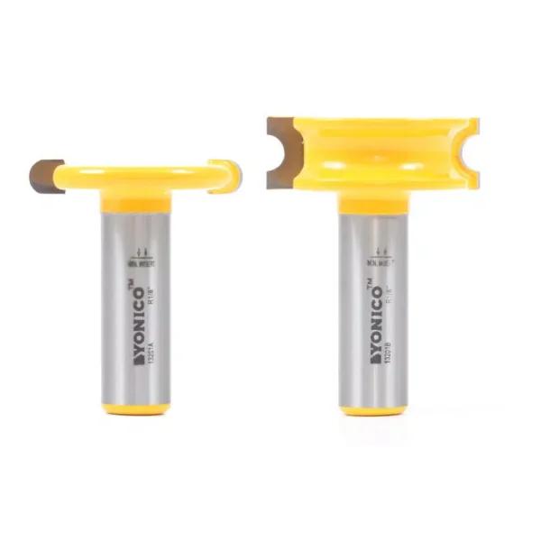 Yonico Canoe Joint Router Bit Set, 1/4 in. Bead, 1/2 in. Shank, Carbide Tipped (2-Piece)