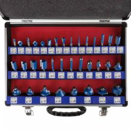 Stalwart 35-Piece Carbide Tipped Router Bit Set with Aluminum Carrying Case thumbnail 4
