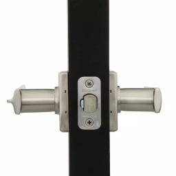 Kwikset Vedani Satin Nickel Square Exterior Entry Door Lever with SmartKey Security thumbnail 3