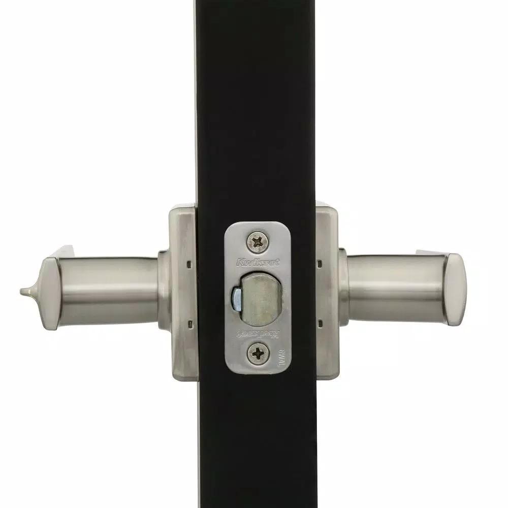 Kwikset Vedani Satin Nickel Square Exterior Entry Door Lever with SmartKey Security