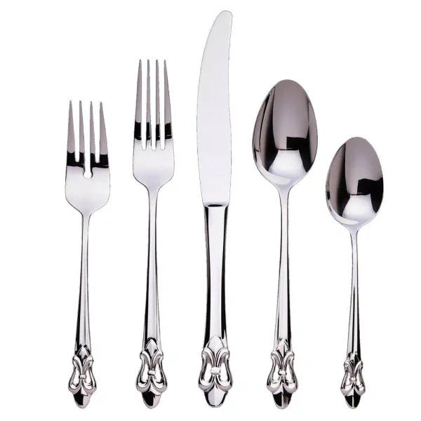 Ginkgo Fleur de Lis 20-Piece Stainless Steel Flatware Set, Service for 4