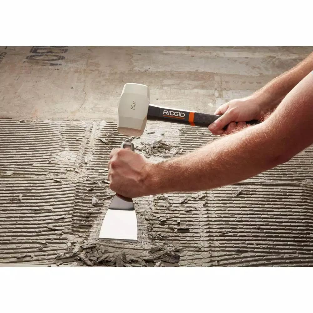 RIDGID 16 oz. Rubber Tile Mallet and Pro-Hinge Stabilizing Knee Pad Set