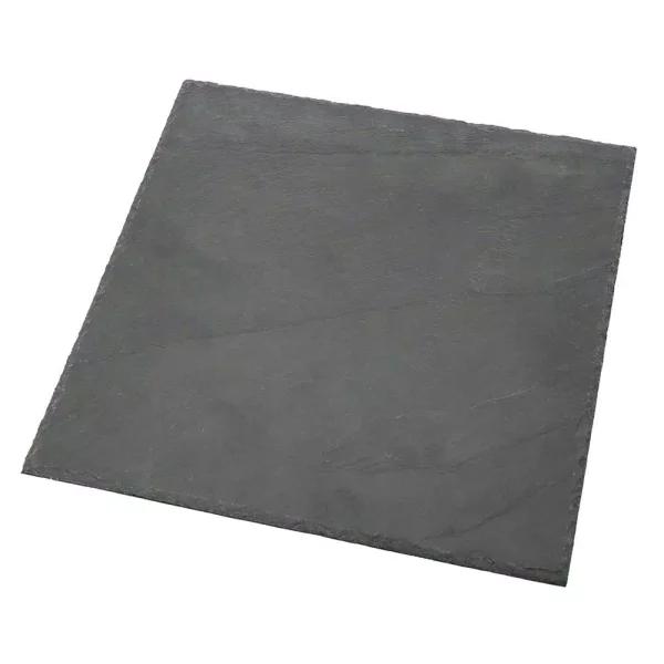 Creative Home Natural Black Slate 12 in. x 12 in. Square Serving Board and Cheese Platter