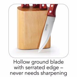 Tramontina Porterhouse 5-Piece Steak Knife Set with Hardwood Counter Block thumbnail 3