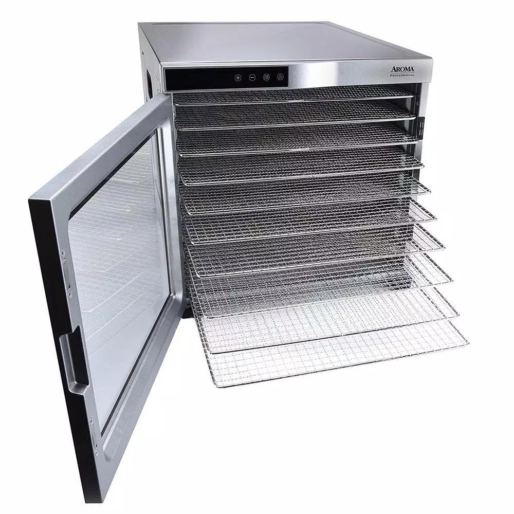 Aroma Professional 10-Tray Digital Food Dehydrator with Glass Door and Stainless Steel Trays