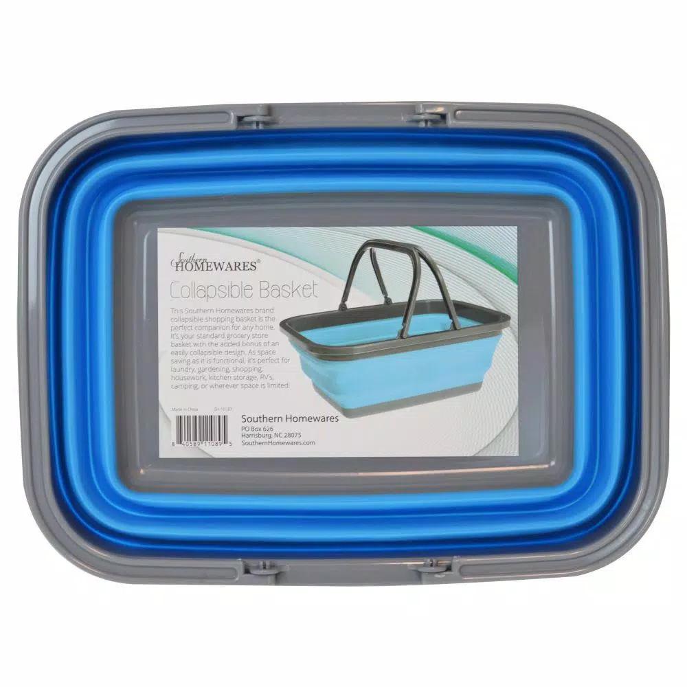 Southern Homewares 2.4 Gal. Blue Collapsible Bucket with Handle