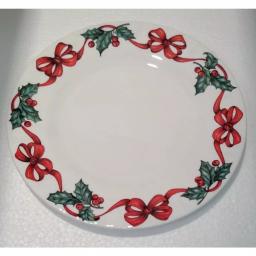 Unbranded Roy Kirkham X'mas Ribbon Tea Plate Set of 6 - Fine Bone China, Made in England thumbnail 2