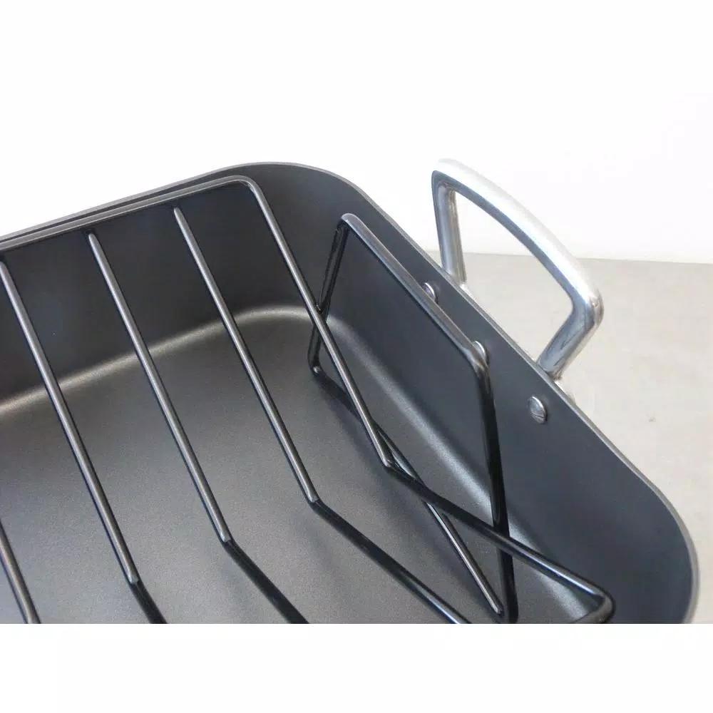 RSVP International 8 Qt. Cast Aluminum Roasting Pan with Non-Stick Rack