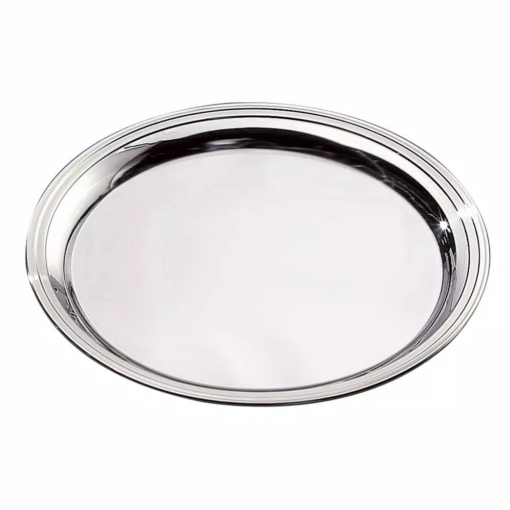 Elegance Heavy Duty 18/10 Stainless Steel Round Serving Tray, 14 inch