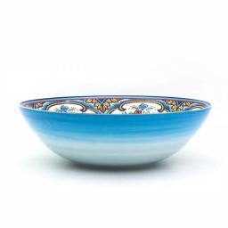 Euro Ceramica Zanzibar Bohemian Earthenware Serving Bowl, Multicolor, 120oz thumbnail 3