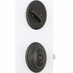 Schlage Wakefield Aged Bronze Single Cylinder Deadbolt and Siena Entry Door Knob Combo Pack thumbnail 3