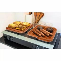 Gotham Steel 12 in. x 11 in. Aluminum Ti-Ceramic Non-Stick Reversible Double Grill and Griddle thumbnail 2
