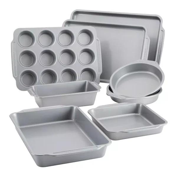 Farberware 8-Piece Nonstick Bakeware Set, Gray Steel