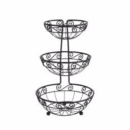 Spectrum Diversified Scroll Arched 3-Tier Steel Fruit Basket Server thumbnail 2