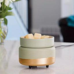 Candle Warmers Etc Midas 5.2 in. 2-in-1 Classic Fragrance Warmer - Gray and Gold thumbnail 2