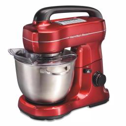 Hamilton Beach 4 Qt. 7-Speed Tilt Head Stand Mixer with Stainless Steel Bowl, Red thumbnail 1