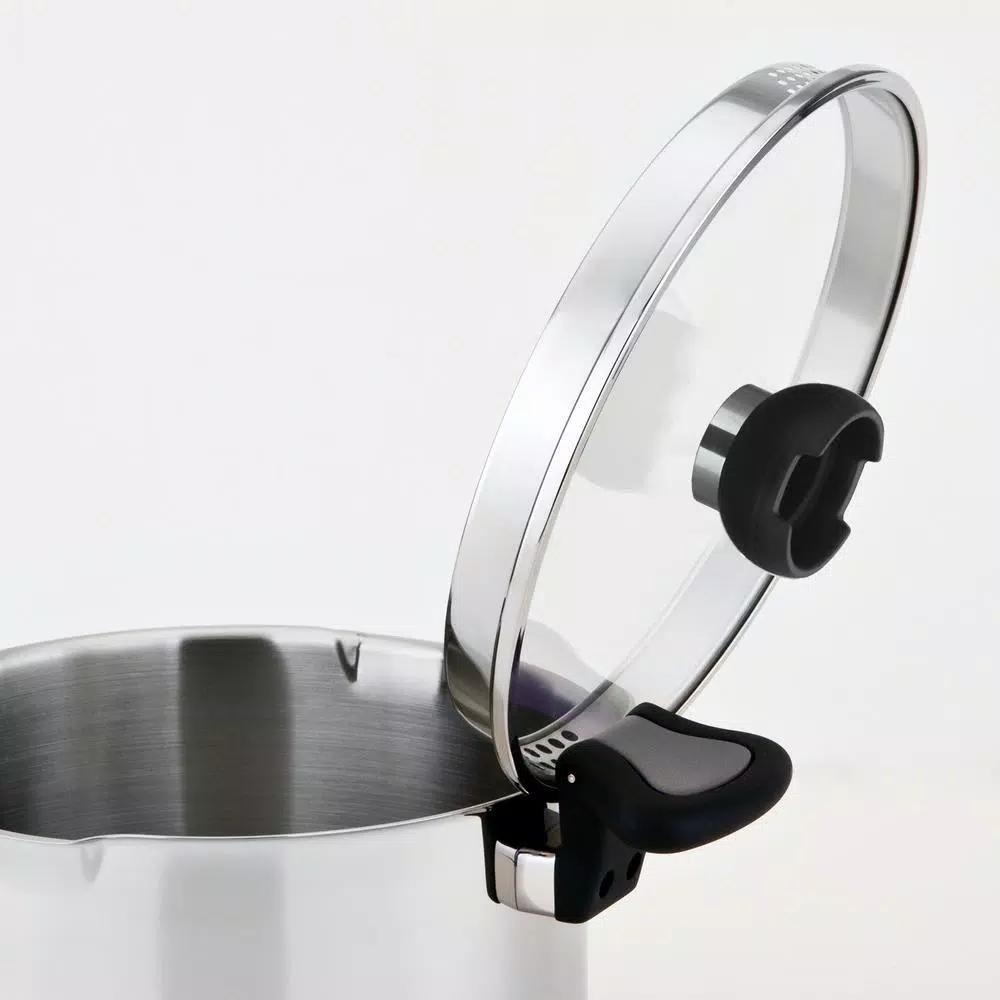 1829 Carl Schmidt Sohn ARON 1.6 qt. Stainless Steel Stock Pot with Glass Lid and Multi-Functional Utensil Holder Knob