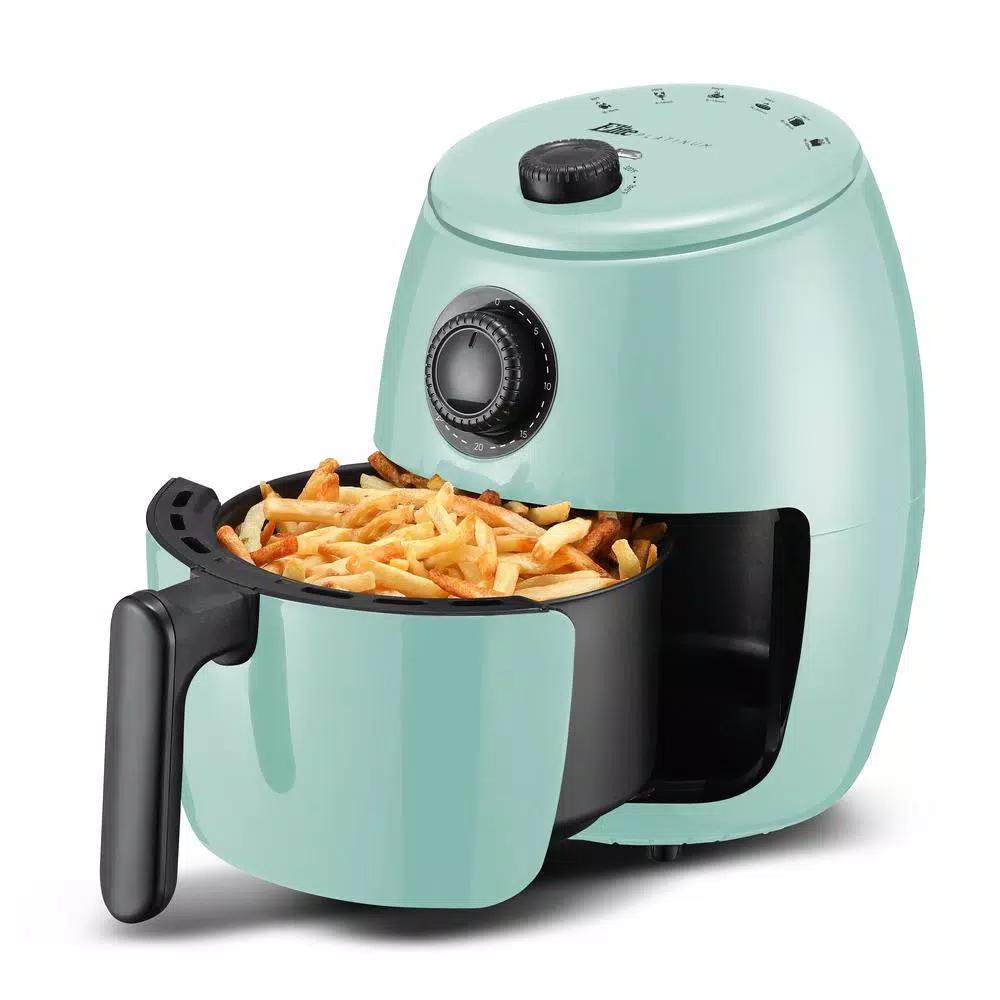 Maximatic Elite Platinum 2.1 Qt. Blue Air Fryer with Adjustable Timer and Convection Fan
