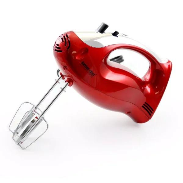 Better Chef 5-Speed Red Hand Mixer with Stainless Steel Beaters and Dough Hooks