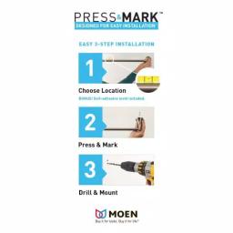 MOEN Hensley 24 in. Double Towel Bar with Press and Mark Installation, Brushed Nickel thumbnail 6