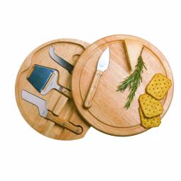 Legacy Circo by Picnic Time Rubberwood Cheese Board and 4-Piece Stainless Steel Tool Set thumbnail 6