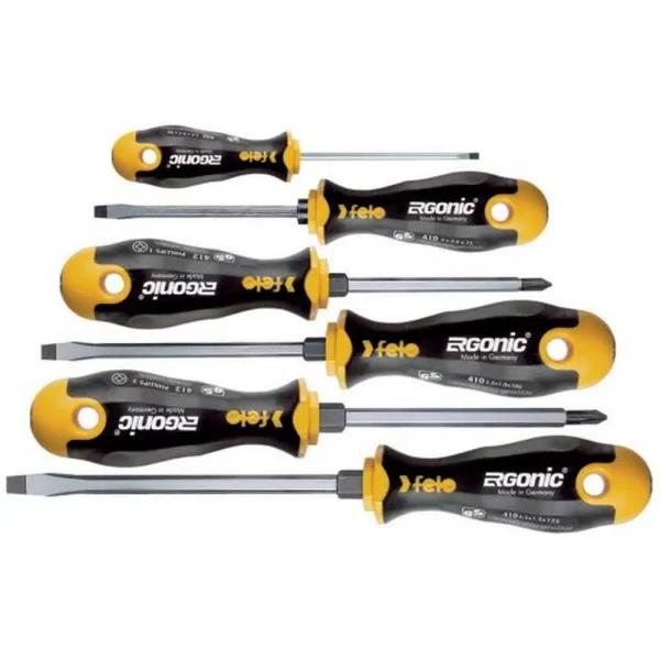 Felo Ergonic 6-Piece Slotted and Phillips Screwdriver Set