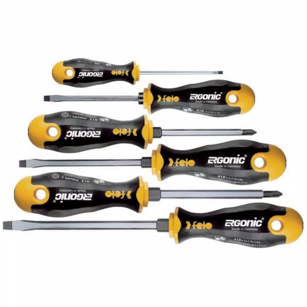 Felo Ergonic 6-Piece Slotted and Phillips Screwdriver Set
