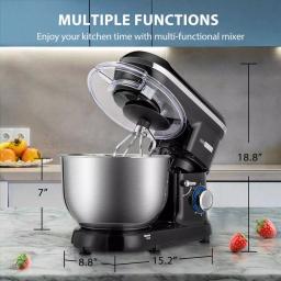 VIVOHOME 650W 6 Qt. Tilt-Head Kitchen Stand Mixer with 6 Speeds and Stainless Steel Bowl, Black thumbnail 5