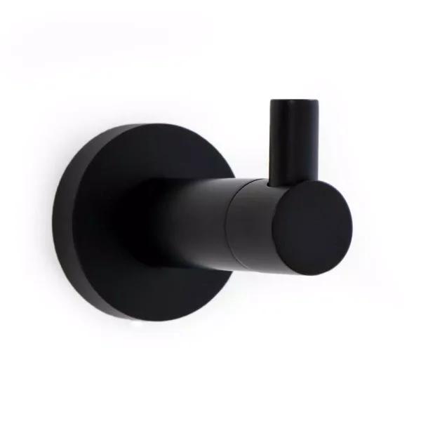 Italia Florence Wall Mounted Robe Hook - Matte Black Solid Brass