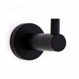 Italia Florence Wall Mounted Robe Hook - Matte Black Solid Brass thumbnail 1