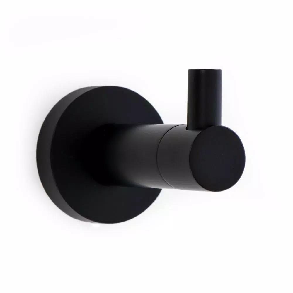 Italia Florence Wall Mounted Robe Hook - Matte Black Solid Brass