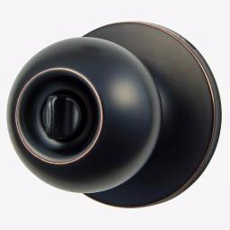 Universal Hardware 2-1/8 in. Aged Bronze ANSI Grade 2 Privacy Bed/Bath Door Knob thumbnail 2
