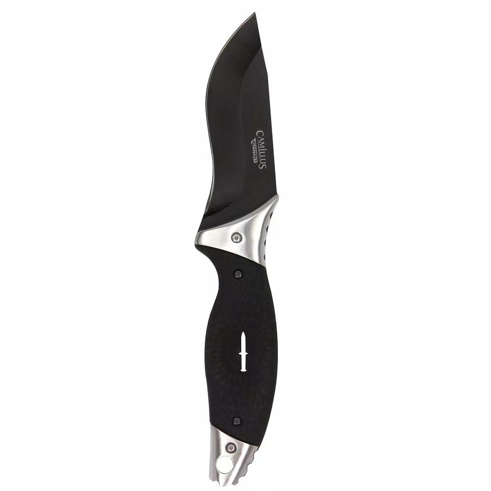 Camillus ST6 4 in. Carbonitride Titanium Drop Point Fixed Blade Knife with Sheath