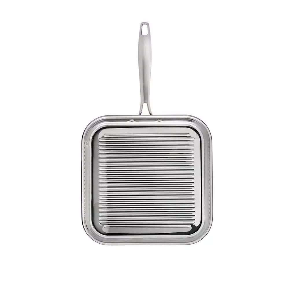 Tramontina Gourmet Tri-Ply Clad 11 in. Stainless Steel Square Grill Pan