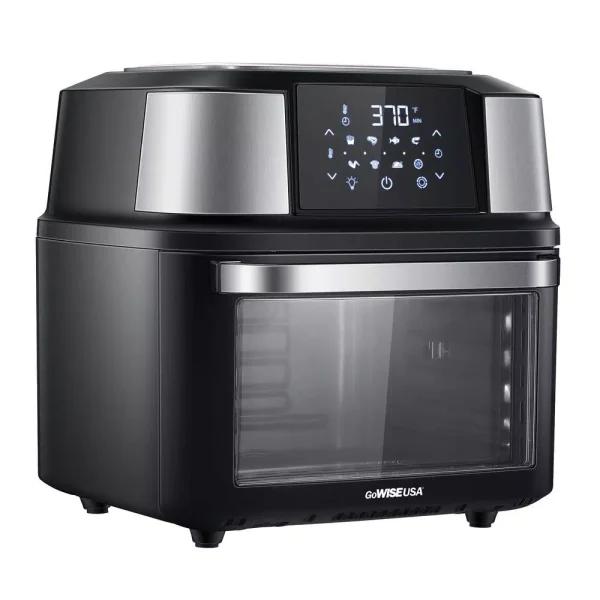 GoWISE USA Mojave 5-Tray Air Fryer Dehydrator & Rotisserie Oven, 1800W, Black/Stainless Steel